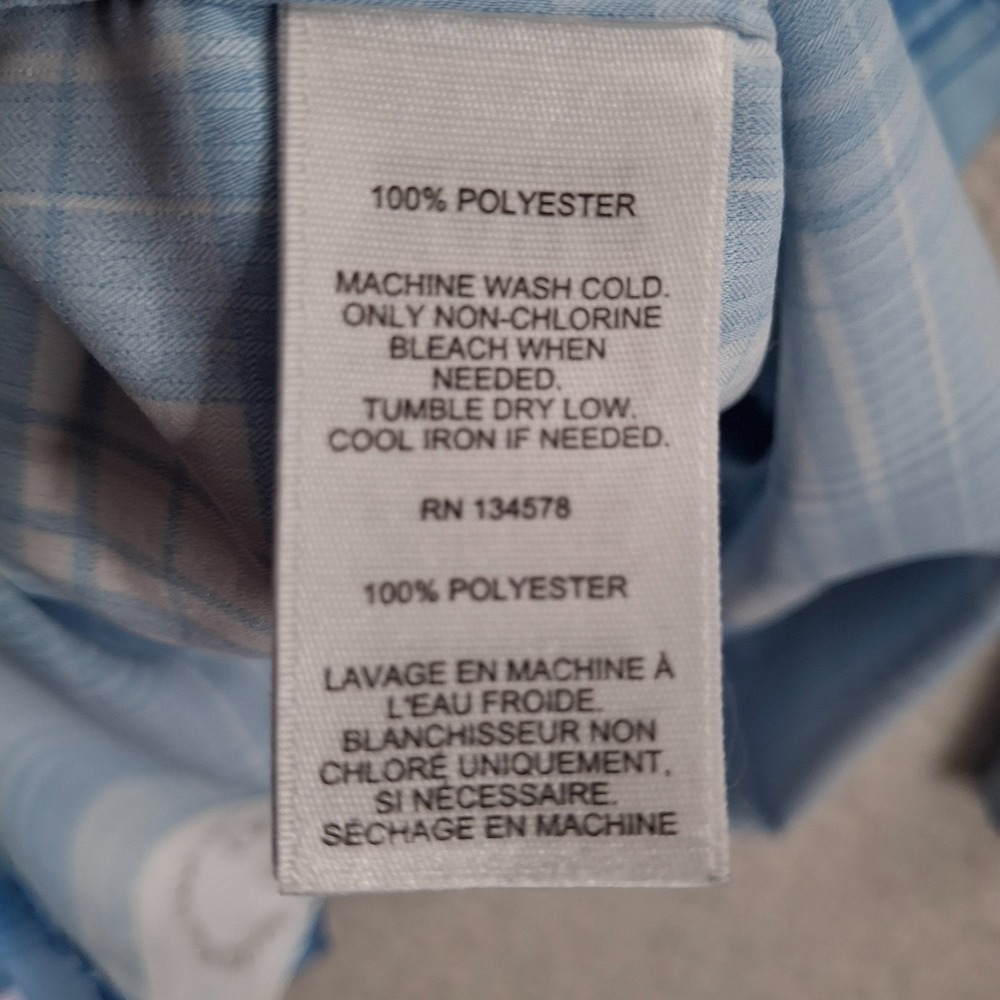 Vineyard Vines On The Go Performance Shirt Men's L Blue Plaid Brrr Button Down - Picture 7 of 9